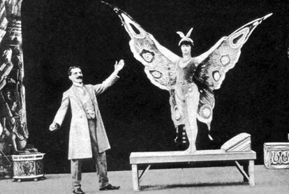 Georges Méliès durante uno de sus espectáculos