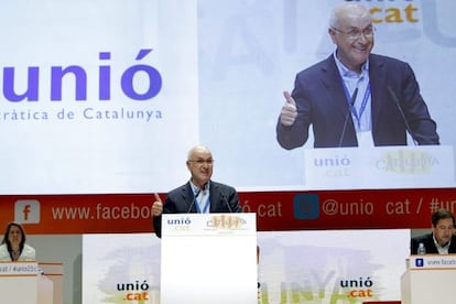 El reelegido presidente del comité de gobierno de Unió Democràtica de Catalunya (UDC) , Josep Antoni Duran Lleida.