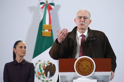Julio Berdegué, secretario de Agricultura y Desarrollo Rural, en una conferencia matutina. 