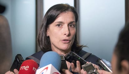 La alcaldesa de Santander, Gema Igual, este miércoles a su llegada a una reunión del PP.