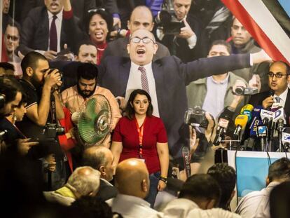 El abogado Jaled Ali en la rueda de prensa de presentaci&oacute;n de su candidatura