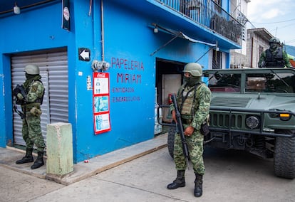 Soldados en un operativo en el municipio de Frontera Comalapa (Chiapas) el 22 de septiembre.