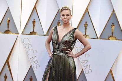 Charlize Theron, vestida de Dior.