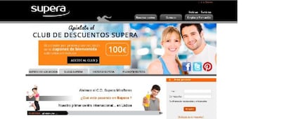 P&aacute;gina web de Supera. 