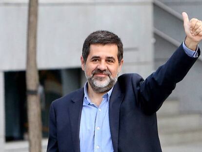 Jordi Sànchez a la seva arribada a l'Audiència Nacional per declarar per sedició a l'octubre.