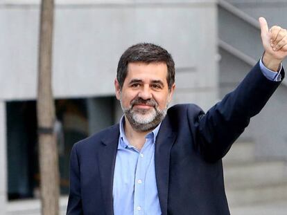 Jordi Sanchez a su llegada a la Audiencia Nacional para declarar por sedición en octubre.