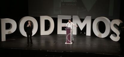 Clausura de la asamblea ciudadana de Podemos, el 15 de noviembre.