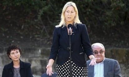 La consellera de la Presidència, Neus Munté, en l'homenatge a Lluís Companys.