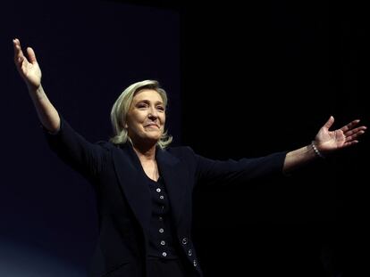 Le Pen, este domingo tras conocerse los sondeos.