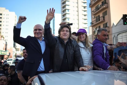 Acto de campaña del partido La Libertad Avanza, el 27 de agosto.