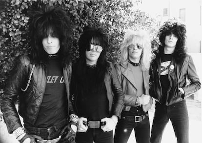 Nikki Siix, Mick Mars, Vince Neil y Tommy Lee en los 80, cuando empezaron con Mötley Crüe.