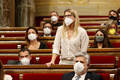 Elsa Artadi, durante un debate en el Parlament