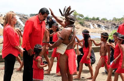 Maduro, en un acto de campaña este lunes.