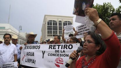 Protesta contra una minera en Sonora, al norte de México.