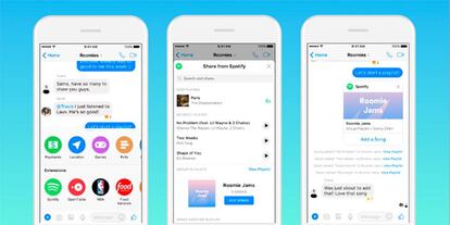 Extensión de Spotify en Facebook Messenger