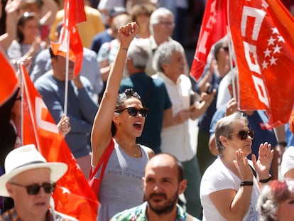 Manifestación para celebrar el Día Internacional del Trabajador convocada por UGT y CCOO el 1 de mayo pasado, en Madrid.