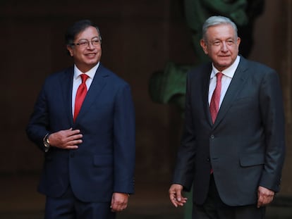 Gustavo Petro, presidente de Colombia, con López Obrador en Palacio Nacional, en noviembre de 2022.