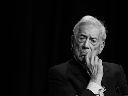 Mario Vargas Llosa, en un acto del Instituto Cervantes en abril de 2023.