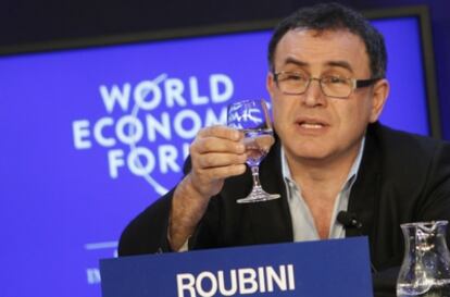 El analista Nouriel Roubini, en el Foro Económico Mundial.