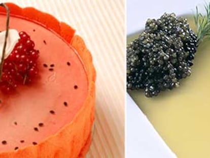 La tarta de cine Rita Hayworth y consomé gelatinoso con caviar beluga, de Isabel Maestre.