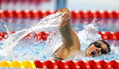 Mireia Belmonte durante las series de 800 libre.