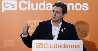 Albert Rivera, durante una rueda de prensa.