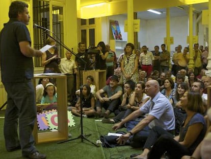 Juan López de Uralde en la asamblea de Equo celebrada en el centro de Madrid.