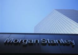 Logotipo de Morgan Stanley en San Diego (EE UU).