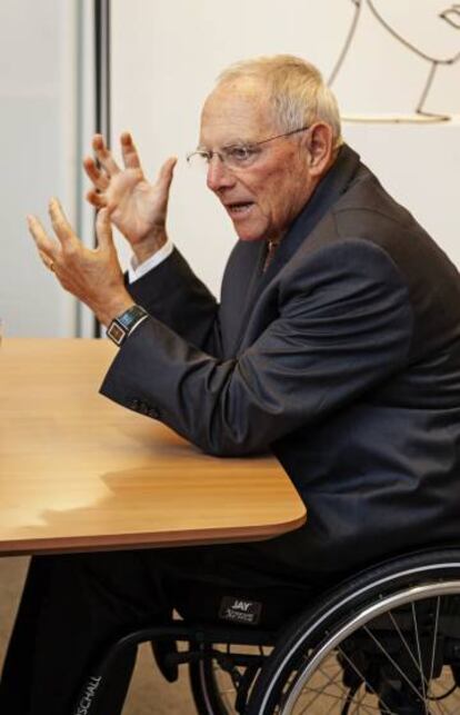 Wolfgang Schäuble, este martes durante la entrevista.
 
 