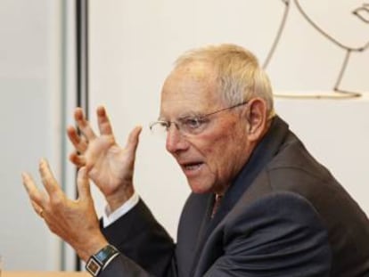 Wolfgang Schäuble, este martes durante la entrevista.
 
 