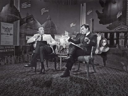 William F. Buckley y Gore Vidal en uno de los debates que organizó la cadena ABC en 1968.