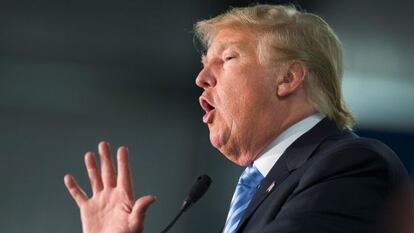 Donald Trump, durante um comício no Mississippi.