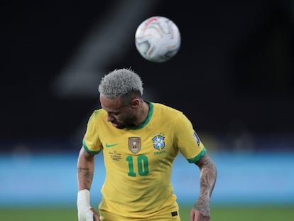 Neymar, en un partido ante Perú durante la pasada Copa América.