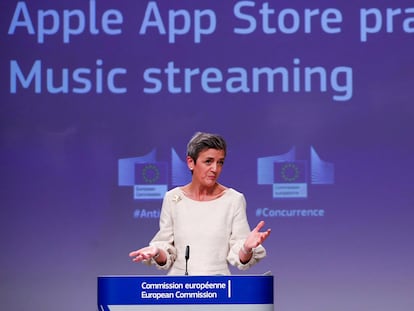 La vicepresidenta y titular saliente de Competencia de la Comisión Europea, Margrethe Vestager.