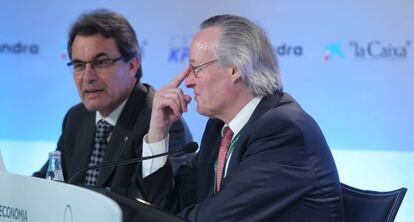 Artur Mas, presidente de la Generalitat, y Josep Piqué, presidente del Círculo, en las Jornadas de Economía de Sitges, en mayo pasado.