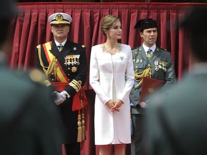 La reina Letizia, durante el acto de reconocimiento a la labor desarrollada por la Guardia Civil en el Pa&iacute;s Vasco.