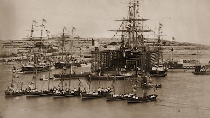 Cerimônia de abertura do canal de Suez, em 17 de novembro de 1869.