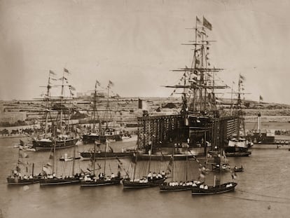 Cerimônia de abertura do canal de Suez, em 17 de novembro de 1869.