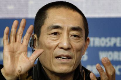 Zhang Yimou, en la rueda de prensa de presentación de su película<i> A woman, a gun and a noodle soup,</i> ayer en Berlín.