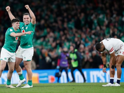 James Lowe, de Irlanda, celebra el triunfo de su selección este sábado ante Inglaterra.