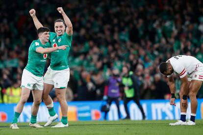 James Lowe, de Irlanda, celebra el triunfo de su selección este sábado ante Inglaterra.