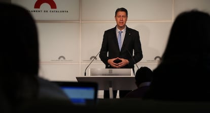 Xavier García Albiol, este mediodía, en el Parlament de Cataluña.