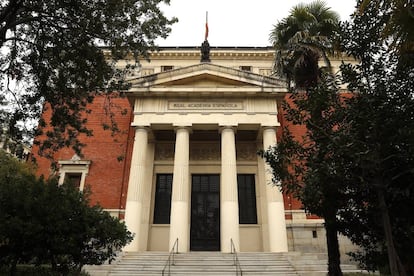 Sede de la Real Academia Espa&ntilde;ola (RAE) de la Lengua, en Madrid.