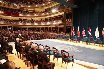 Vista general del Teatro Campoamor de Oviedo antes del comienzo de la ceremonia de entrega de los Premios Princesa de Asturias.