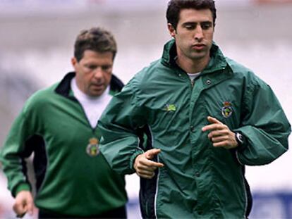Chuchi Cos y Dimitri Piterman, durante un entrenamiento del Racing.