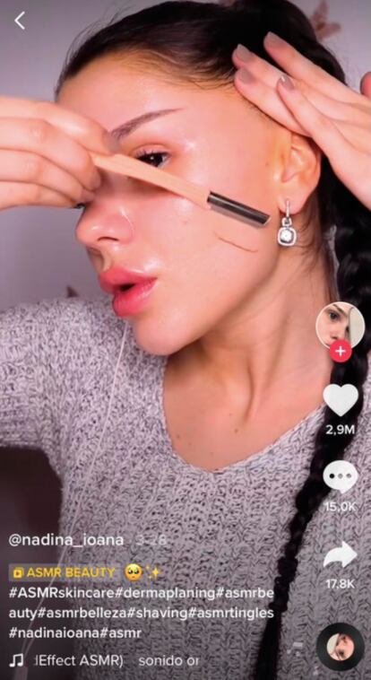 Três milhões de curtidas e 15.000 comentários nesta publicação sob a hashtag “ASMR Beauty”.
