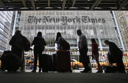 Fachada da sede central do 'The New York Times'.