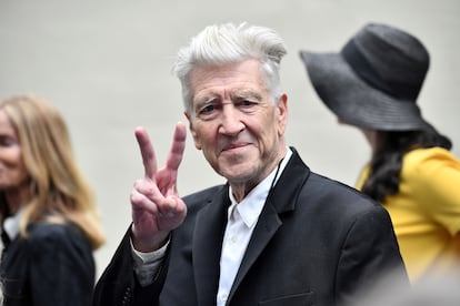 El director David Lynch, en un acto en honor del Beatle Ringo Starr, en julio de 2019 en Los Ángeles (California)