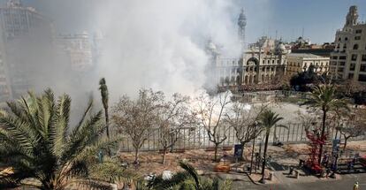 Masclet&agrave; del viernes en el Ayuntamiento de Valencia.