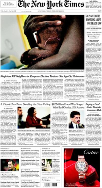 La portada de 'The New York Times' de hoy